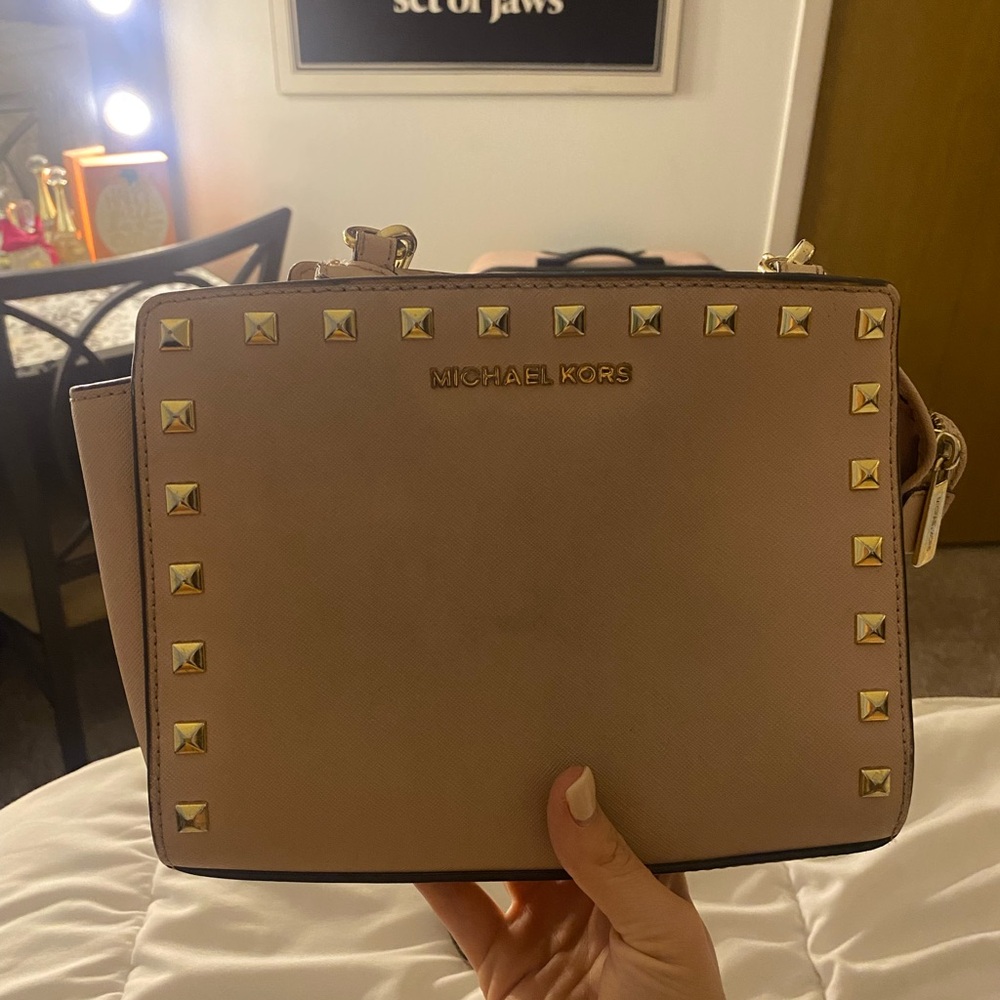 Michael Kors Blush Pink Studded Crossbody